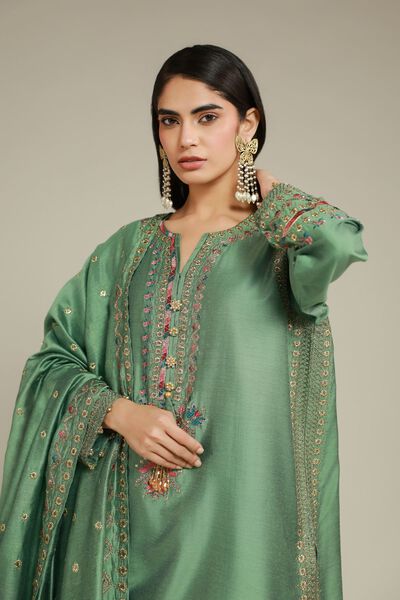 Embroidered | Raw Silk | 3 Piece Co-ord Set | GBP 120.00