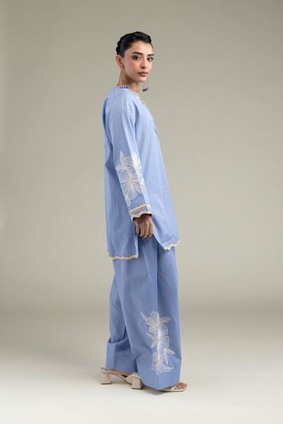 Embroidered | Cotton Dobby | Blue Cotton Shalwar | GBP 20.00