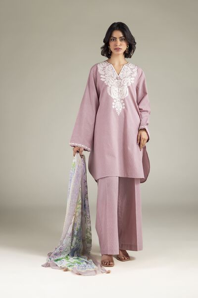 Embroidered | Cotton Dobby | Fabrics 3 Piece | GBP 24.50