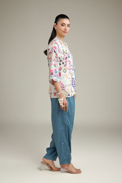 Embroidered | Viscose Crepe | Trousers | GBP 25.00