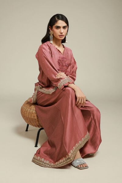 Embroidered | Raw Silk | 2 Piece Co-ord Set | Top and Bottom | GBP 80.00