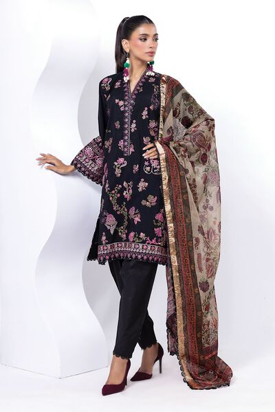 Embroidered | Dull Raw Silk | Tailored 3 Piece | GBP 57.50