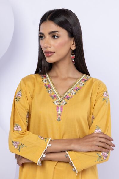 Embroidered | Crosshatch Poplin | Kurta | GBP 35.00