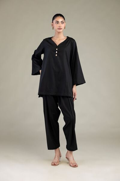 Dyed | Cotton Viscose | Solid Black Shalwar | GBP 25.00