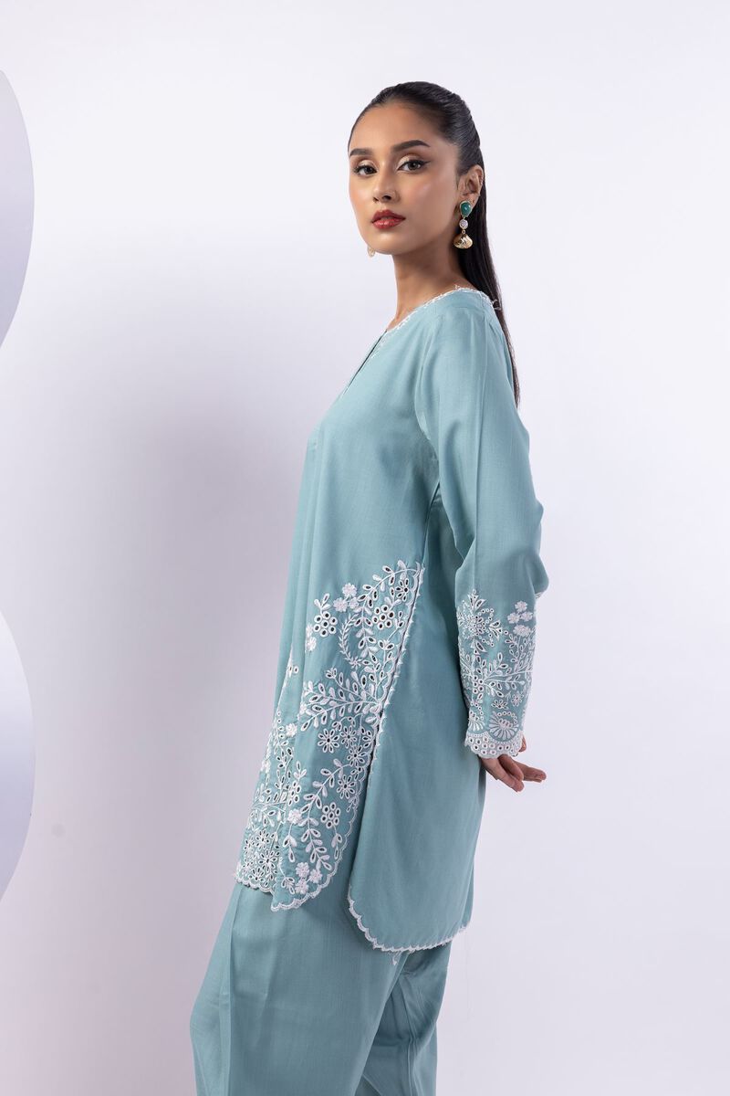 Embroidered | Crosshatch Raw Silk | Kurta | GBP 50.00