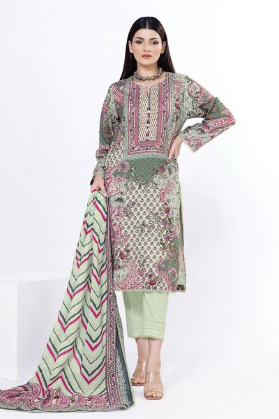 Printed | Slub Lawn | Tailored 3 Piece | GBP 25.00