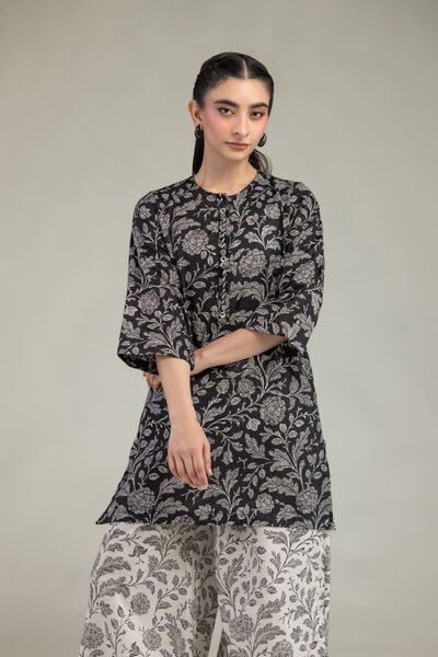 Printed | Cotton Dobby | Round-Neck Floral Kurta  | GBP 20.00