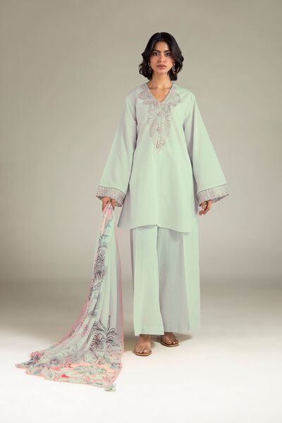 Embroidered | Cotton Dobby | Fabrics 3 Piece | GBP 24.50