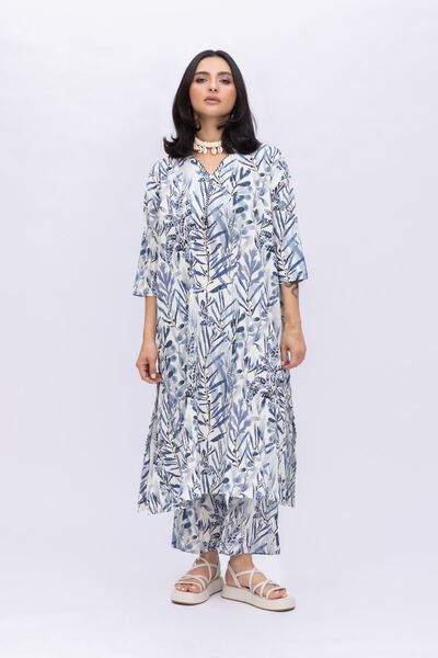 Printed | Ripple Crinkle | Straight Pants | GBP 4.50