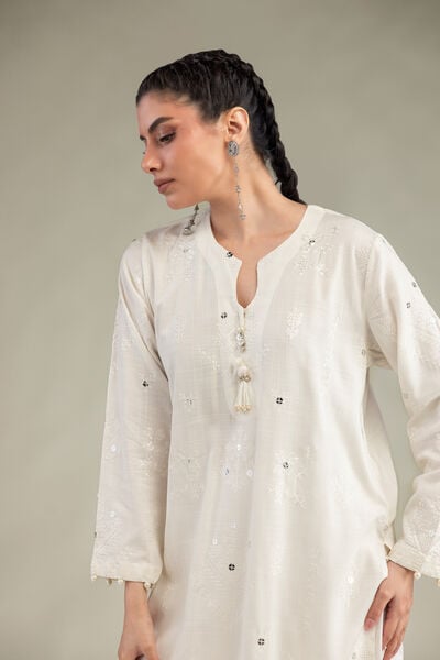 Embroidered | Raw Silk | Floral Silk Kurta | GBP 50.00