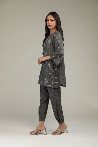 Printed | Cotton Dobby | Gray Cotton Shalwar  | GBP 15.00