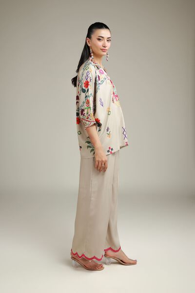 Embroidered | Viscose Crepe | Trousers | GBP 20.00