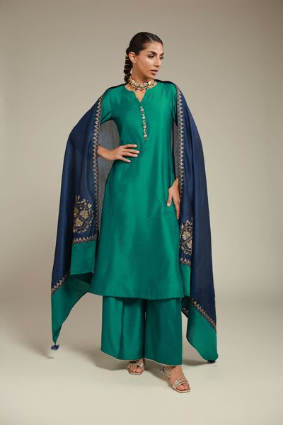 Embroidered | Raw Silk | 3 Piece Co-ord Set | GBP 120.00