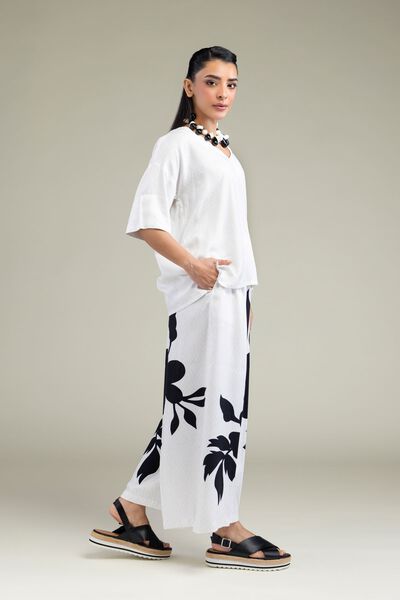 Printed | Viscose Crepe | Floral Viscose Trousers | GBP 20.00