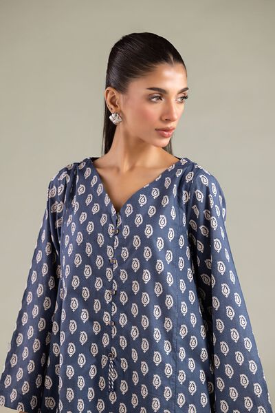 Printed | Cambric | Paisley V-Neck Kurta | GBP 20.00