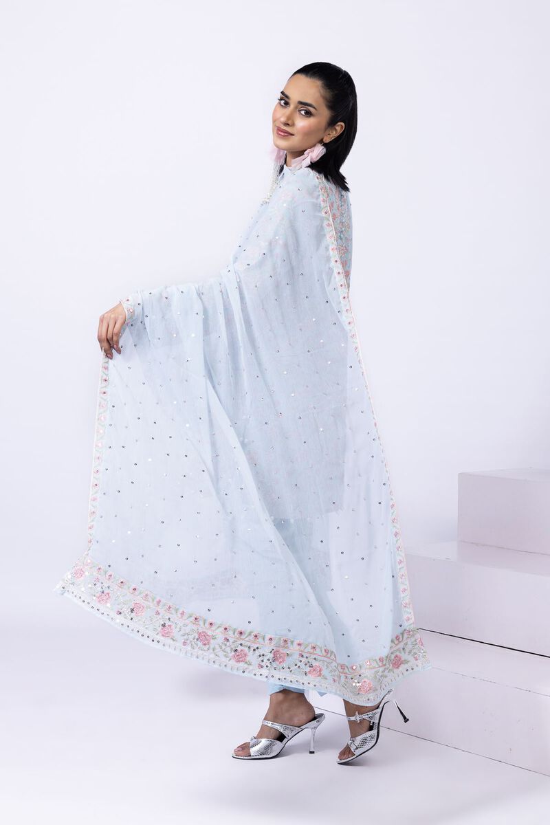 Embroidered | Polyester Crinkle Chiffon | Dupatta | GBP 25.00