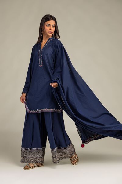 Embroidered | Lawn | Navy Lawn Dupatta | GBP 30.00
