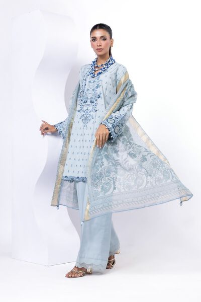 Embroidered | Dull Raw Silk | Fabrics 3 Piece | GBP 40.00