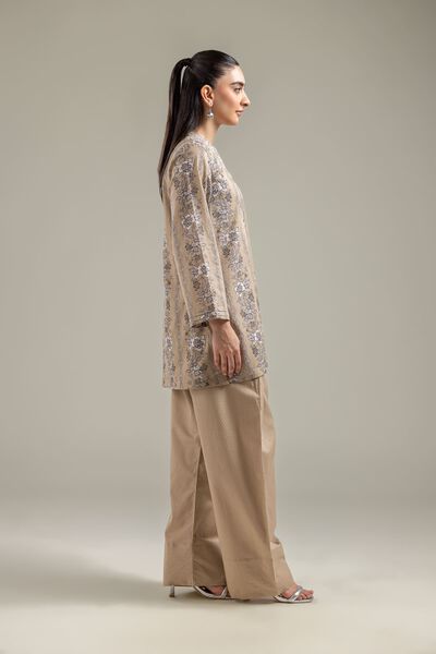 Embroidered | Cotton Dobby | Solid Beige Shalwar | GBP 20.00