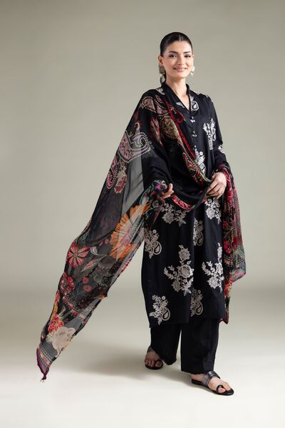 Embroidered | Chiffon | Floral Paisley Dupatta | GBP 20.00