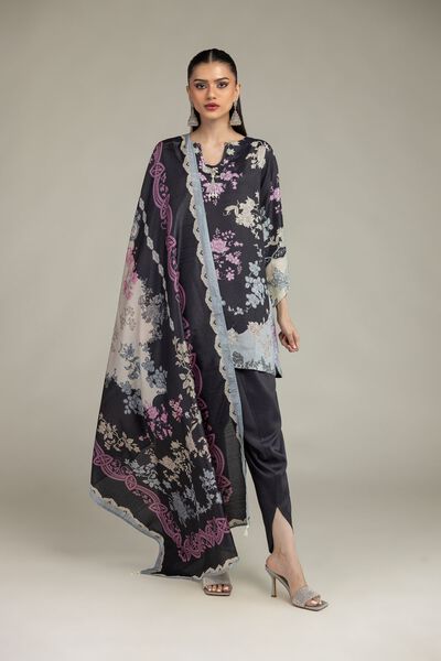 Embroidered | Raw Silk | Short Black Kurta | GBP 35.00