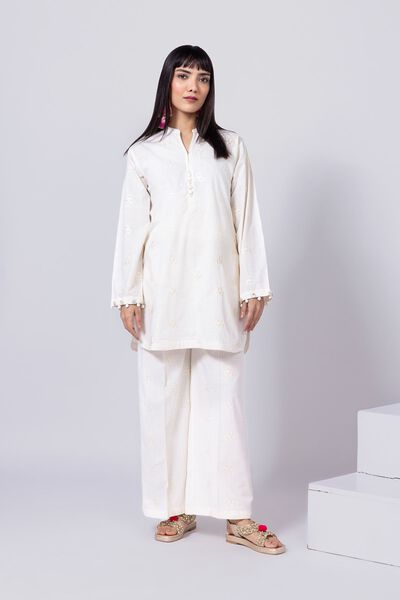 Embroidered | Crosshatch Poplin | Kurta | GBP 12.50