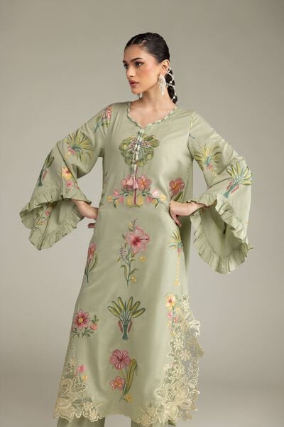 Embroidered | Raw Silk | Kurta | GBP 60.00