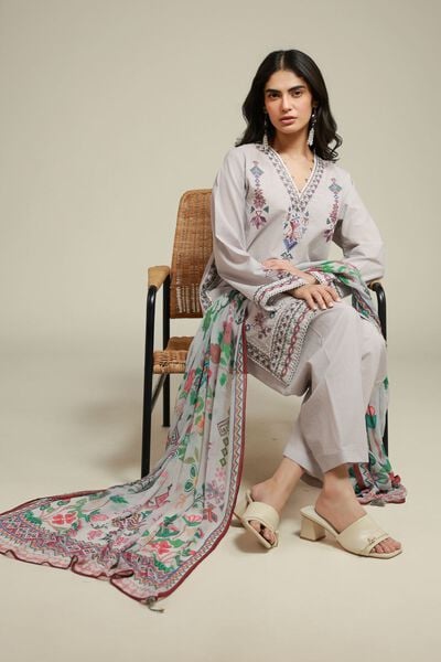 Embroidered | Cambric | Tailored Cambric 3-Piece | GBP 55.00