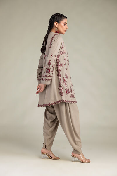 Embroidered | Raw Silk | Beige Silk Shalwar | GBP 30.00