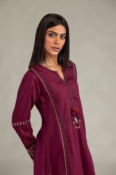 Embroidered | Cotton Dobby | Longline Cotton Kurta | GBP 40.00