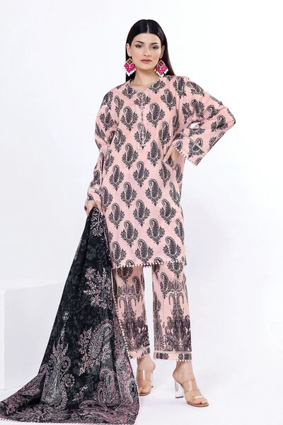 Printed | Slub Lawn | Tailored 3 Piece | GBP 25.00