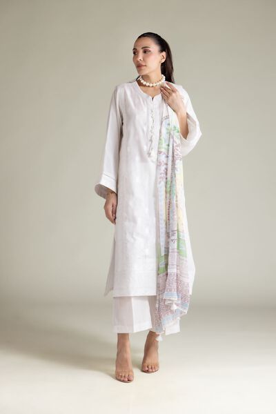 Embroidered | Textured Cotton | Tailored 3 Piece | GBP 80.00