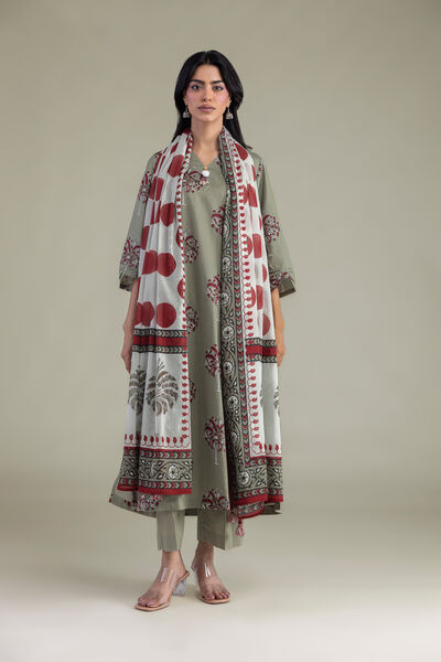 Printed | Cambric | Long V-Neck Kurta | GBP 30.00