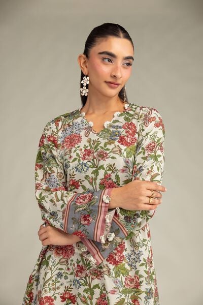 Printed | Raw Silk | Floral Short Kurta | GBP 35.00