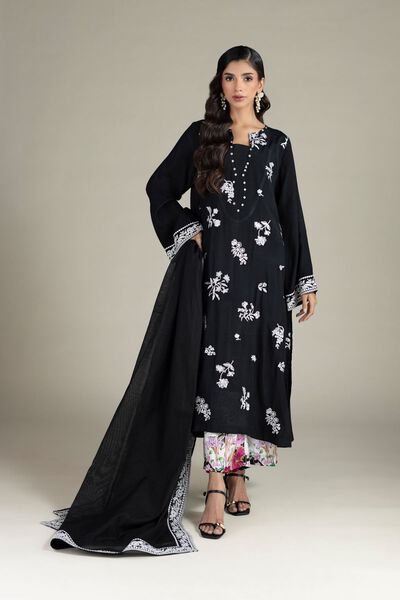 Embroidered | Raw Silk | Fabrics 3 Piece | GBP 25.00