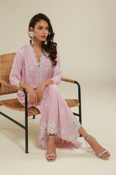 Embroidered | Raw Silk | Floral Pearl Co-ords | GBP 80.00