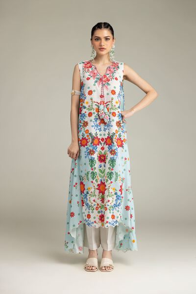 Embroidered | Raw Silk | Pants | GBP 25.00