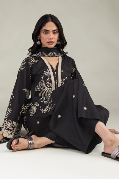 Embroidered | Cambric | Short Black Kurta | GBP 25.00