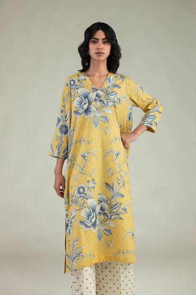 Embroidered | Cambric | Floral Longline Kurta | GBP 21.00