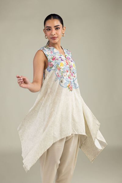 Printed | Cotton Dobby | Sleeveless Floral Kurta | GBP 30.00