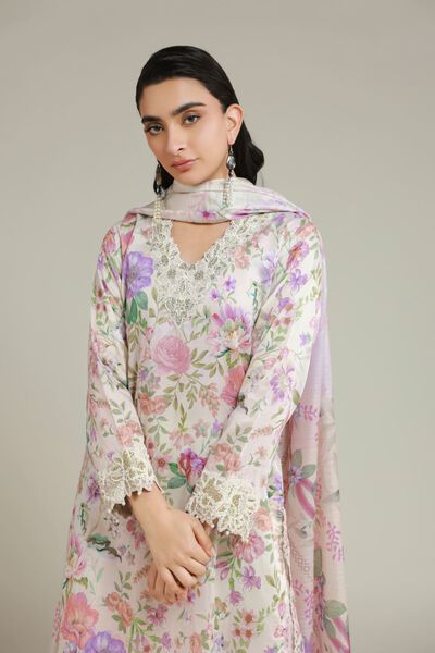 Printed | Satin | Tailored 3 Piece | GBP 60.00