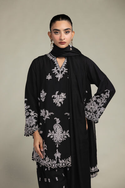 Raw Silk | Black Silk Kurta | GBP 60.00