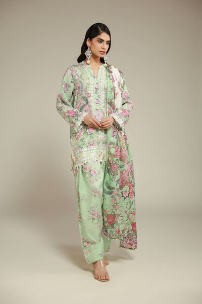 Embroidered | Raw Silk | Pants | GBP 25.00