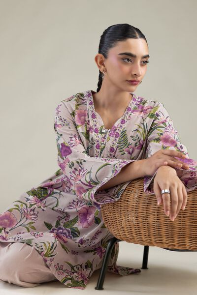 Printed | Cambric | Floral V-Neck Kurta | GBP 30.00