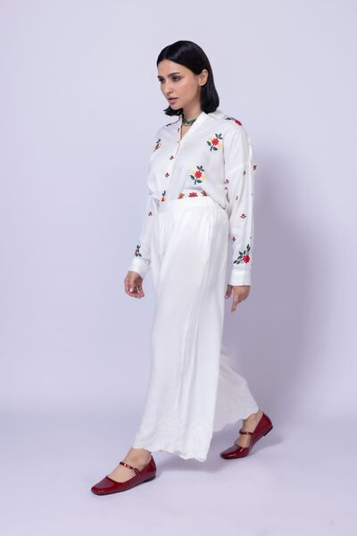 Embroidered | Viscose Crepe | Trousers | GBP 6.00