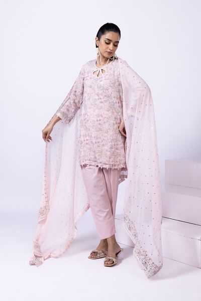 Embroidered | Polyester Crinkle Chiffon | Kurta | GBP 70.00