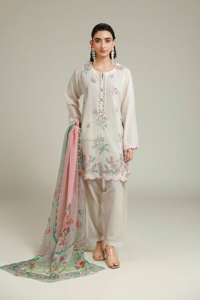 Embroidered | Cambric | Fabrics 3 Piece | GBP 45.00