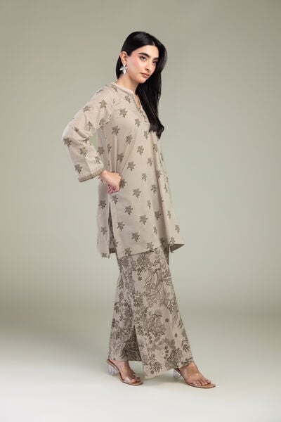 Embroidered | Cambric | Beige Floral Pants | GBP 25.00
