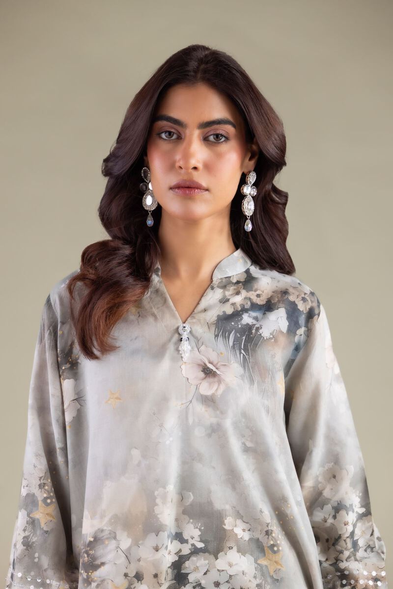 Embroidered | Raw Silk | Floral Embellished Kurta | GBP 40.00