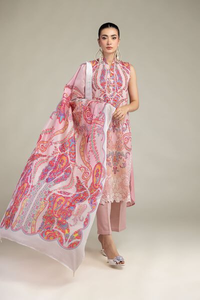 Embroidered | Raw Silk | Pink Silk Pants | GBP 25.00